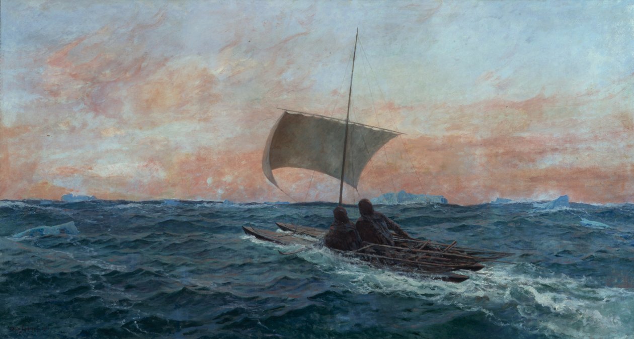 Nansen a Johansen ze Severního ledového oceánu od Otto Ludvig Sinding