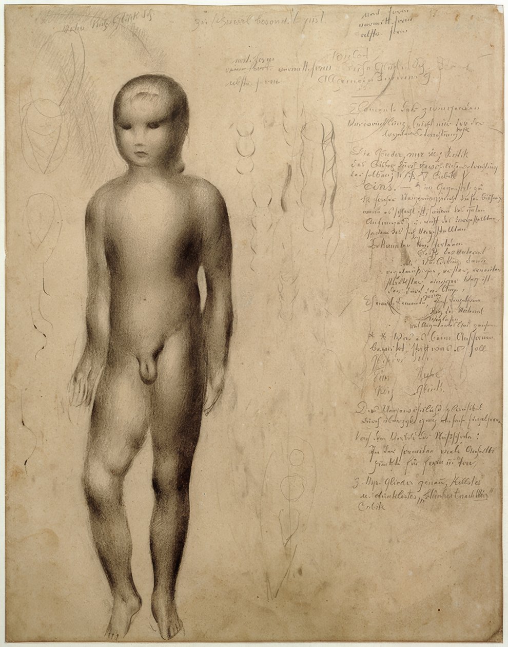 Stojící mužský akt. Studie algrafie z roku 1923 od Otto Meyer Amden