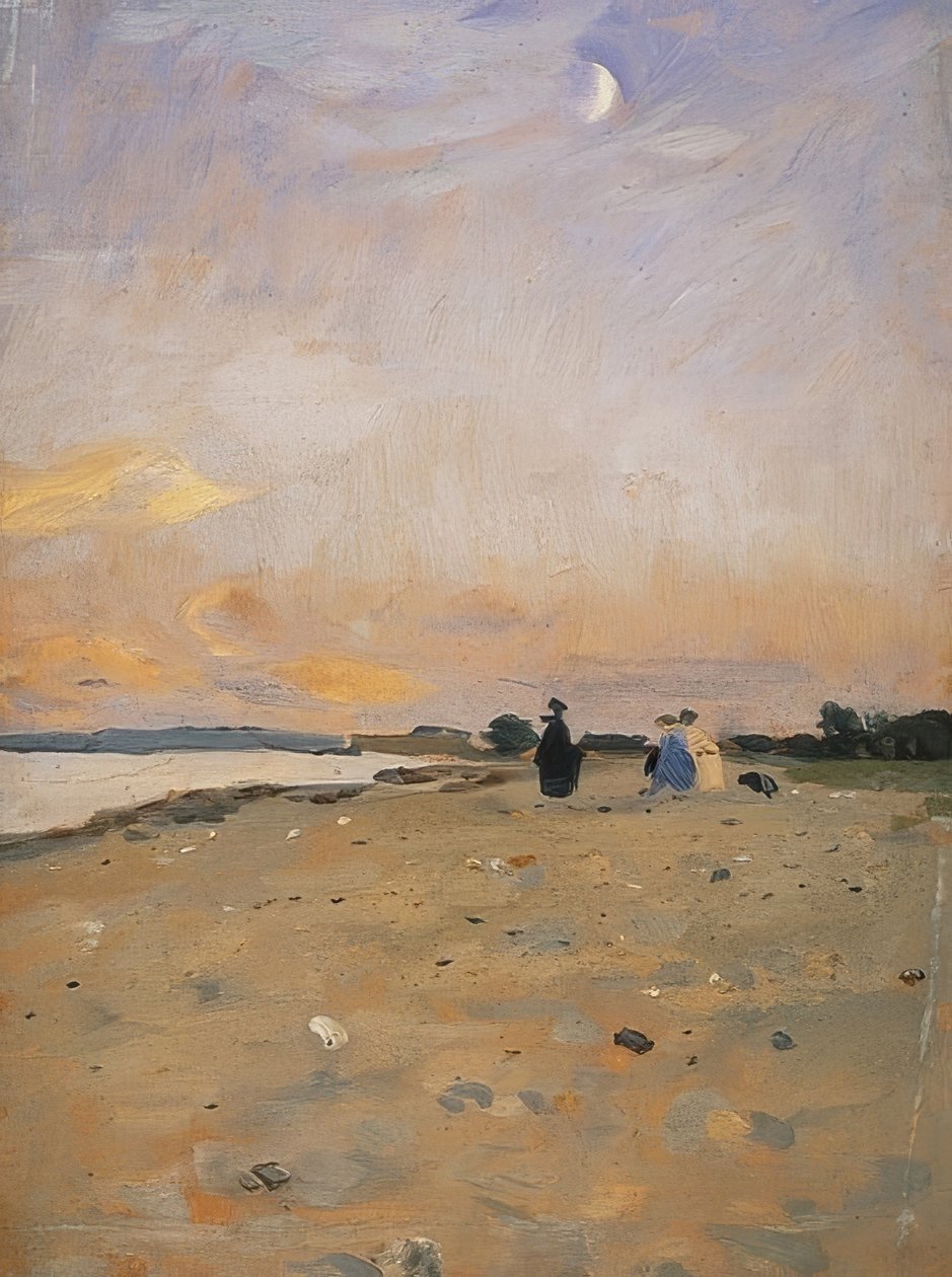 Říční krajina s půlměsícem (plážová krajina na Juistu). 1885 nebo kolem roku 1889 od Otto Modersohn