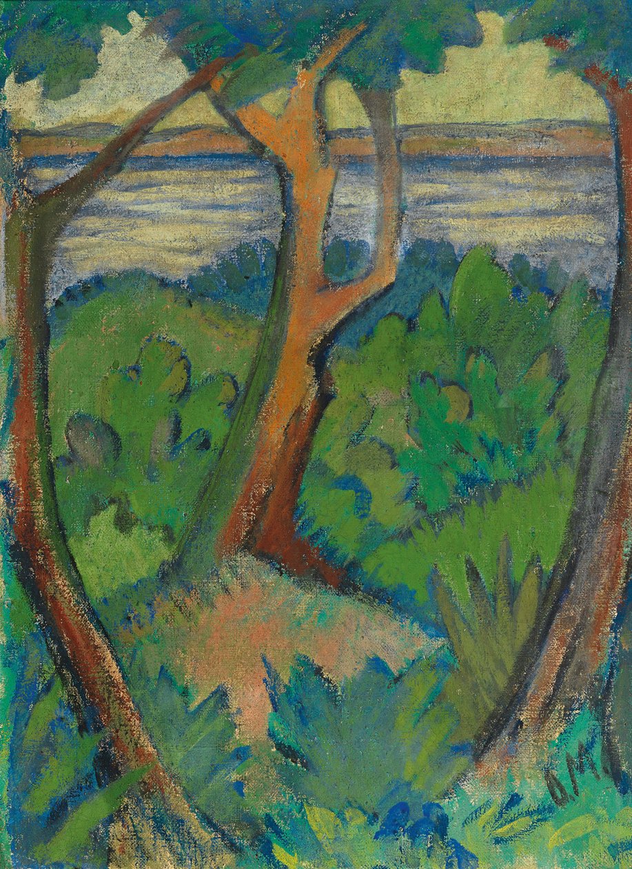 Krajina se třemi stromy, 1923. od Otto Mueller