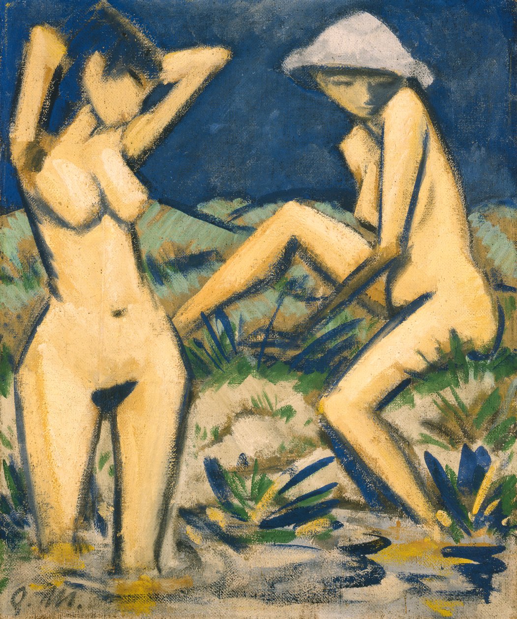 Bathers, kolem roku 1920 (olej na plátně) od Otto Mueller