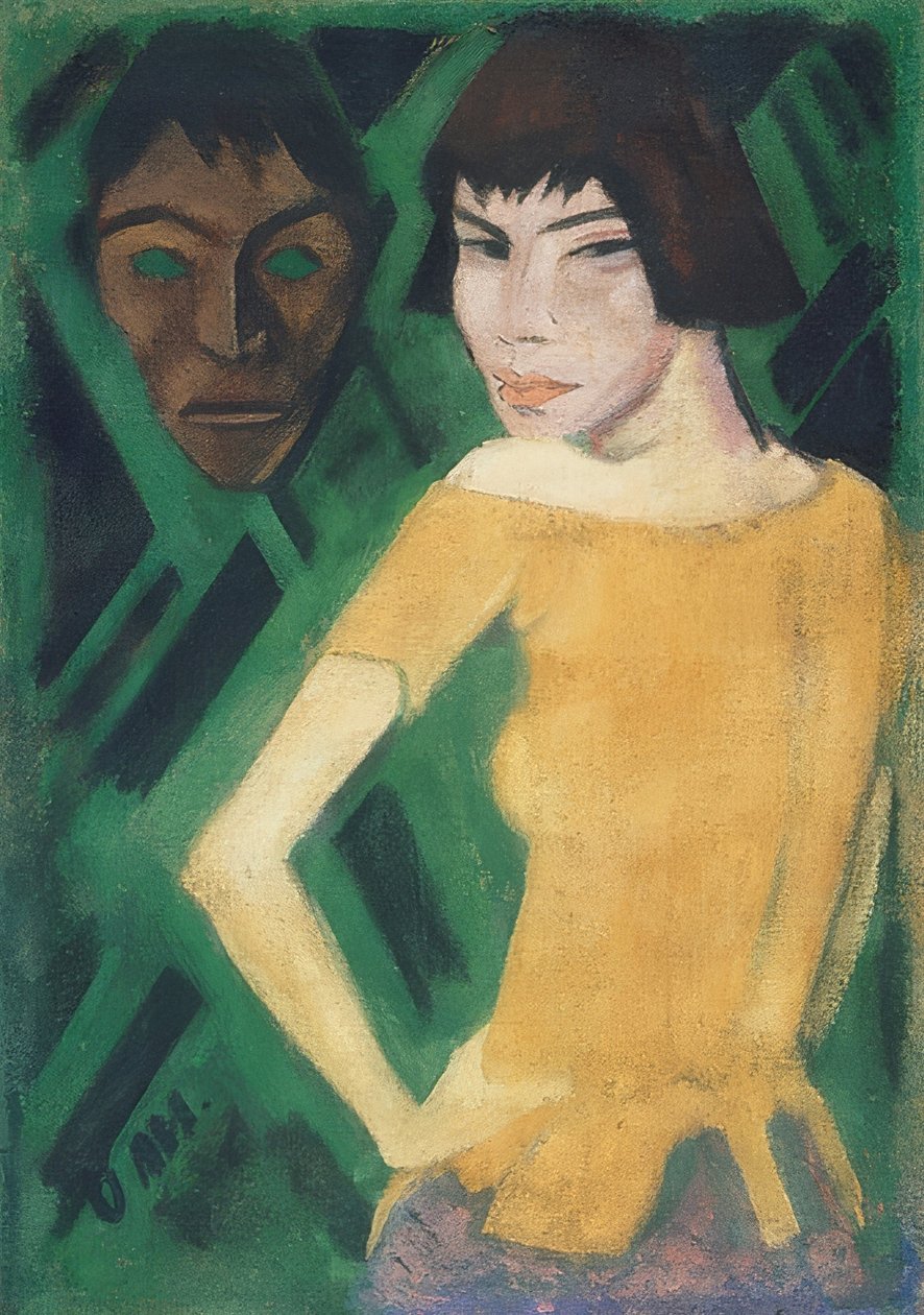 Maska s maskou. 1919/21 od Otto Mueller