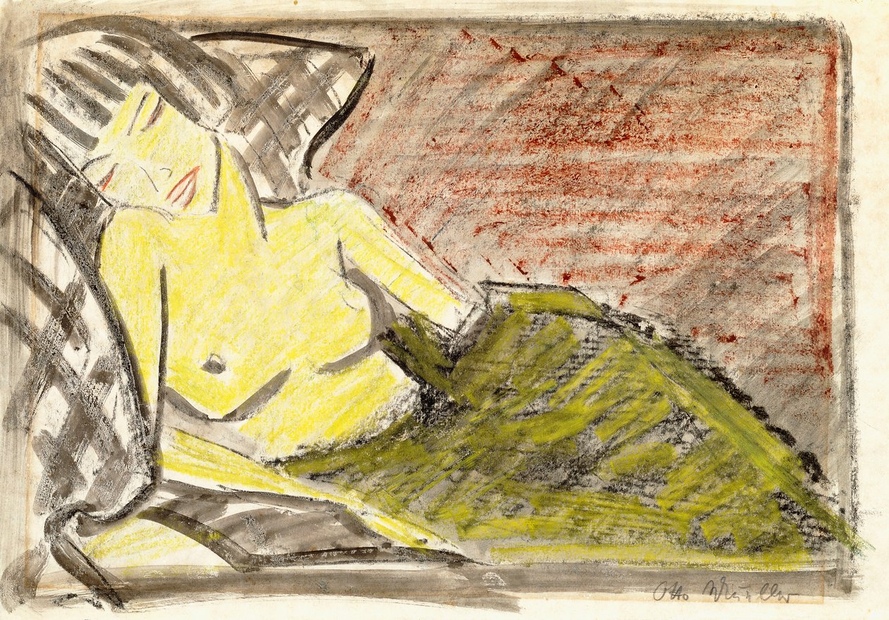 Ležící žena, kolem roku 1925 od Otto Mueller