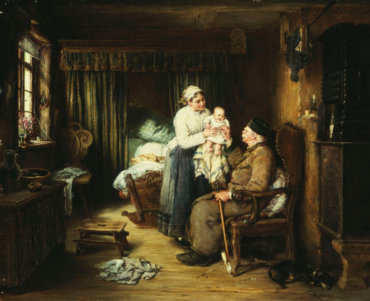 Dědečkova návštěva, 1889 od Otto Piltz