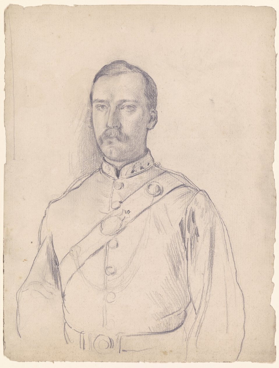 Portrét muže v uniformě, polopostava od Otto Scholderer