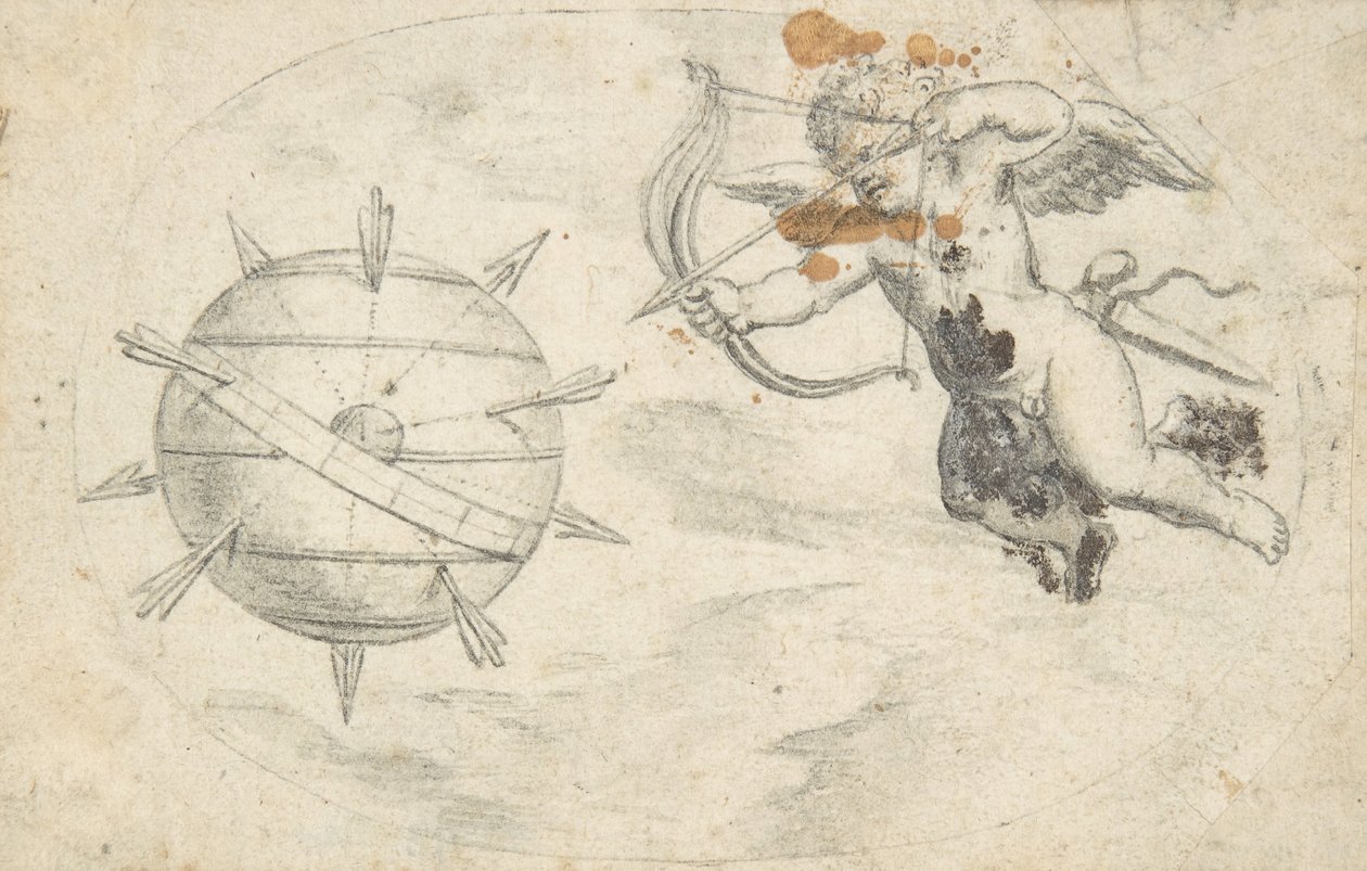 Cupid Shooting Arrows at the World Globe, 1608 nebo krátce předtím. od Otto van Veen.