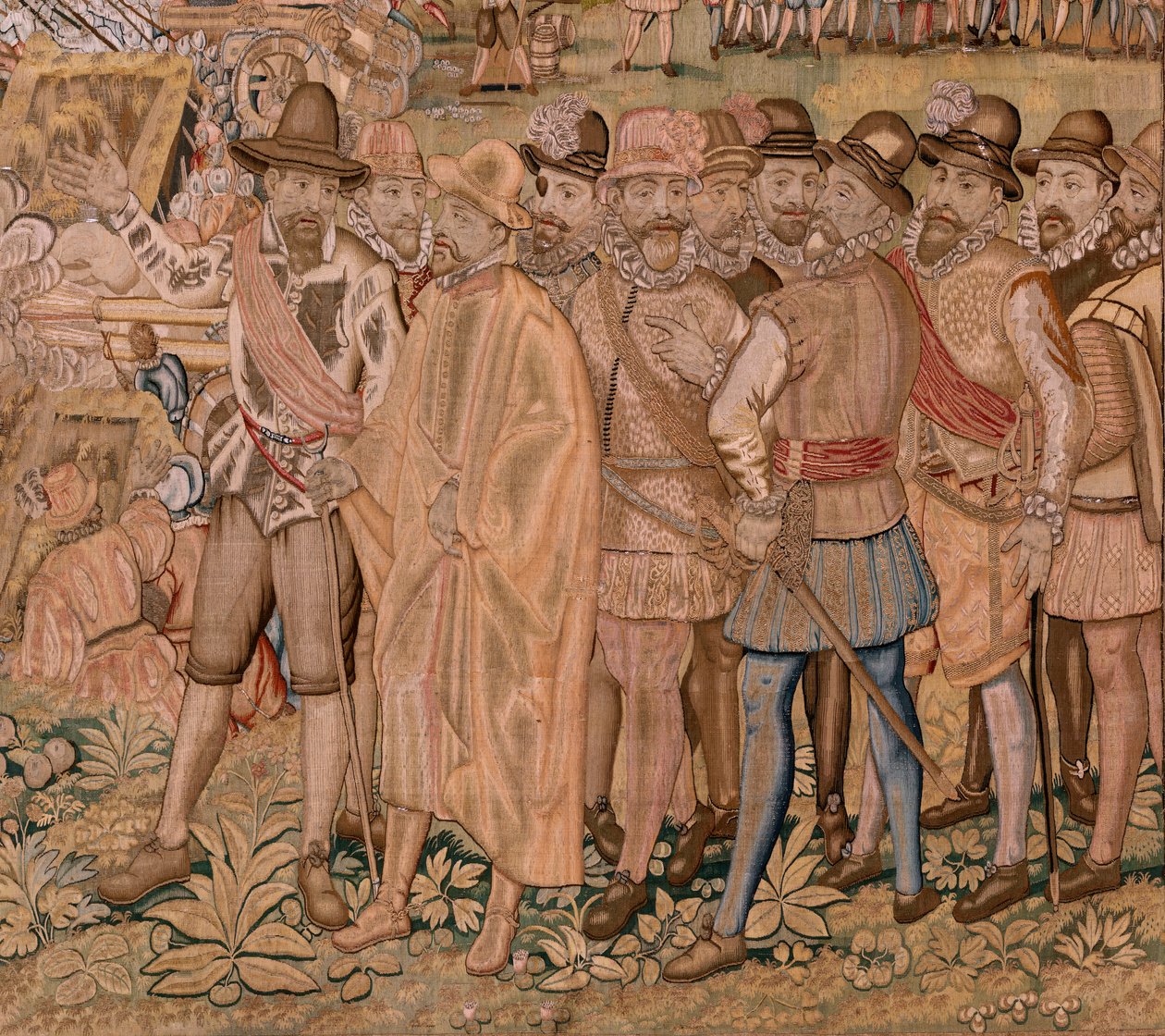 Vlámský gobelín. Seriál Triumfy a bitvy arcivévody Alberta. Dobytí města Hulst (Toma de la Plaza de Hulst). Sedmá tapisérie v sérii. Model Otto van Veen a Hans I Snellinck. Výroba Martin Reynbouts, Brusel od Otto van Veen