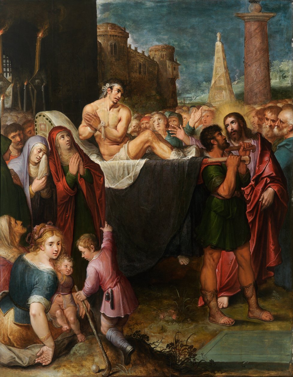 Revival of the Young Man from Nain (olej na panelu) od Otto van Veen