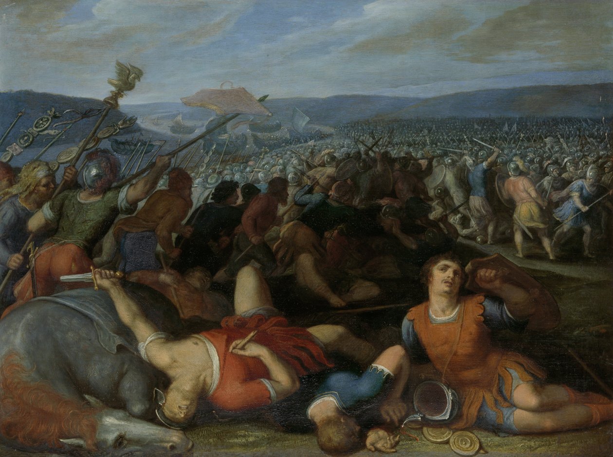 Batavians porazil Římany na Rýně, 1613 od Otto van Veen