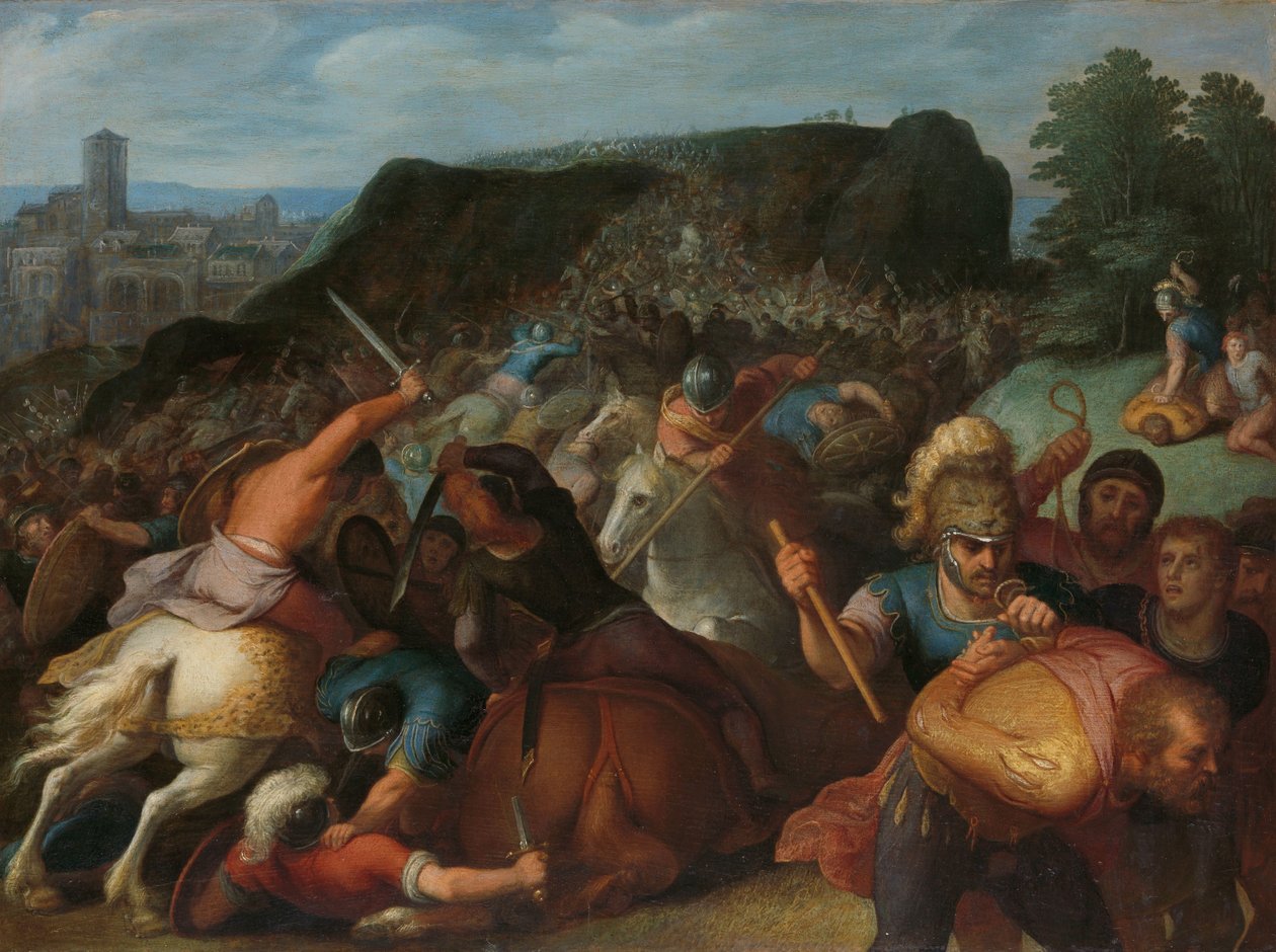 Valentinus zajatý Valentinus je zajat jeden ze série dvanácti o povstání Bataviánů proti Římanům od Otto van Veen