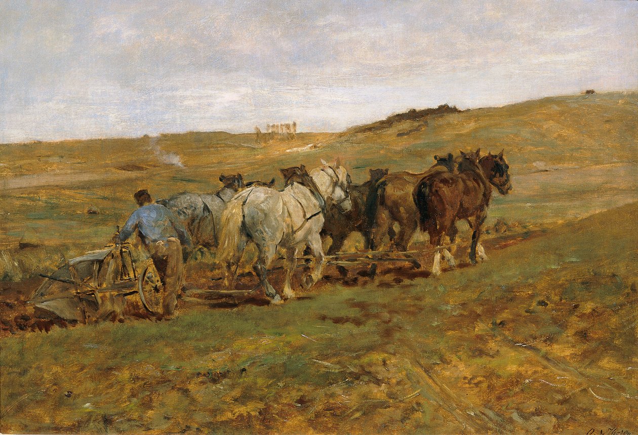 orající zemědělec od Otto von Thoren
