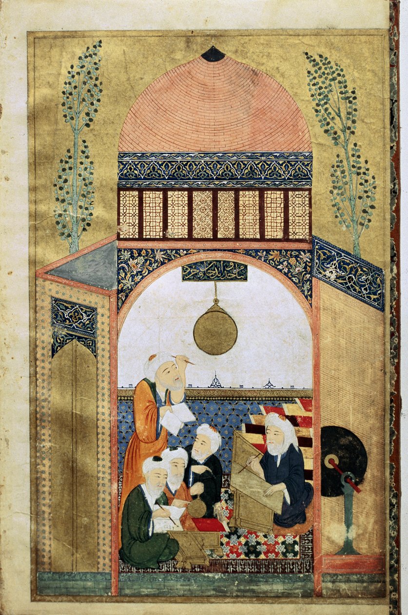 Přednáška o astronomii, čtyři vědci se svým mistrem, c.1418 od Ottoman School