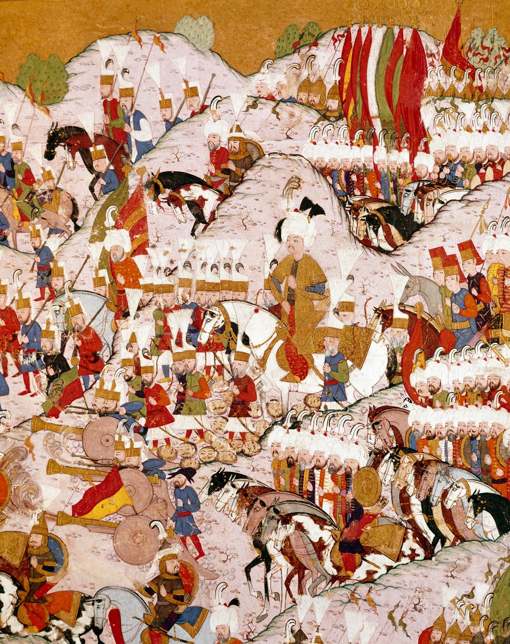 Reprezentace bitvy u Moháče dne 29. 8. 1526, detail (miniatura od Ottoman School