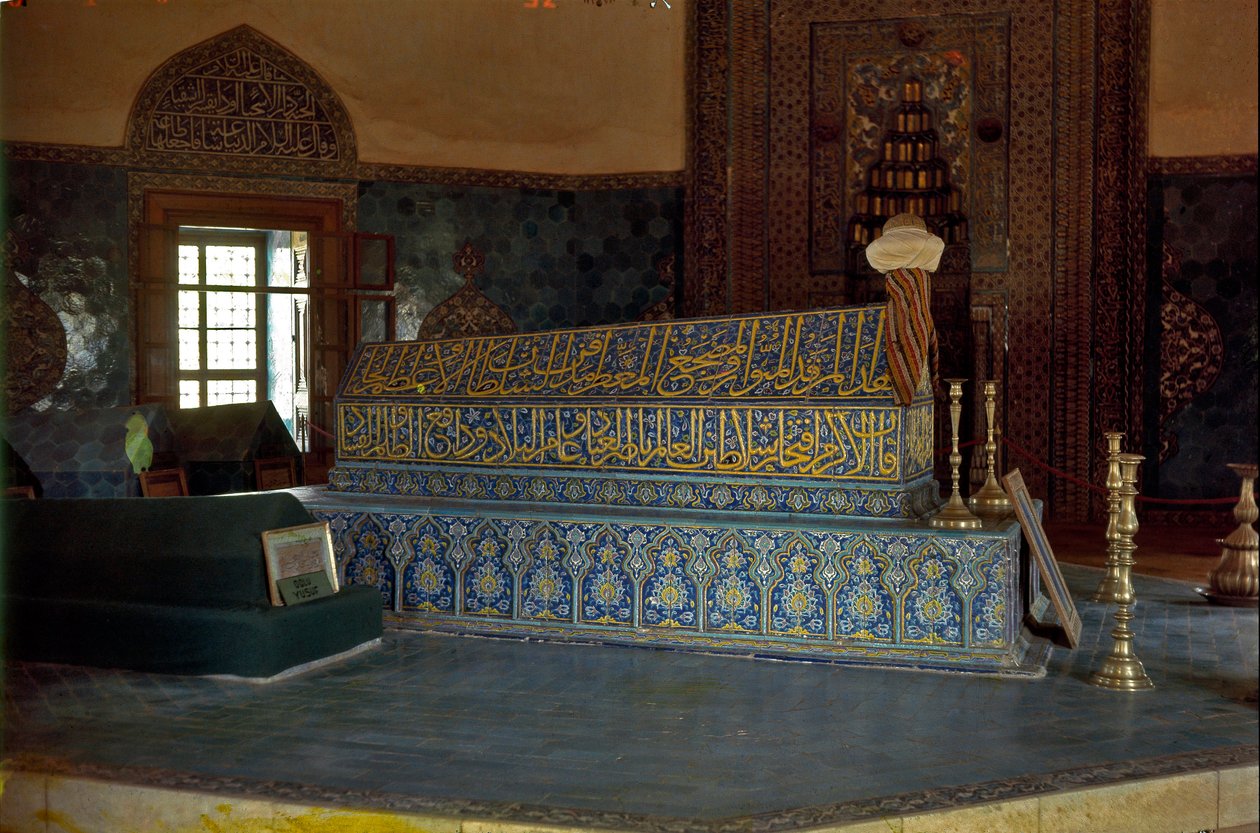 Hrobka sultána Mehmeta Celebiho I. v zelené mauzolei od Ottoman School
