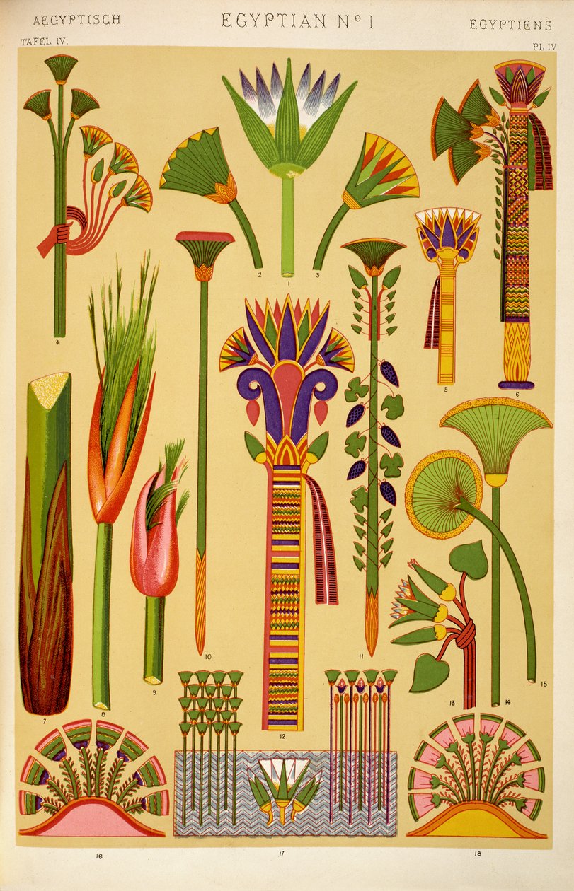 Egyptský ornament z Ch II, deska IV 