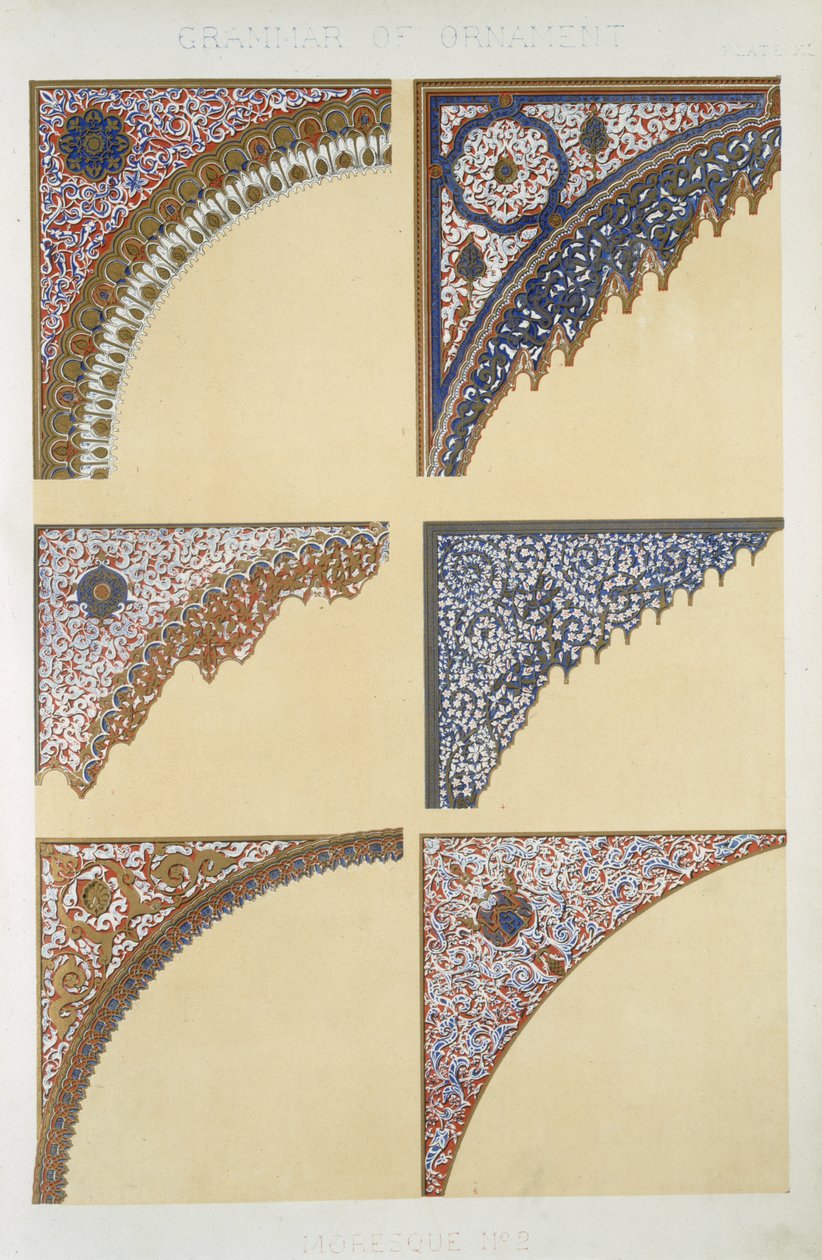 Moreska č. 2, deska XI, z knihy "The Ornament of Grammar" od Owena Jonese (1809-68) od Owen Jones