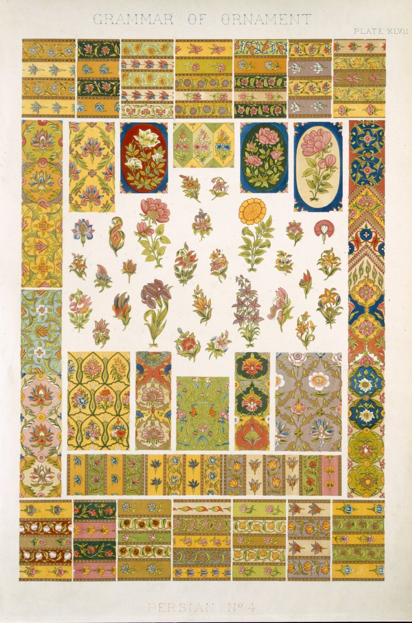 Peršan č. 4, deska XLVII. z knihy "Gramatika ornamentu" od Owena Jonese (1809-68) od Owen Jones