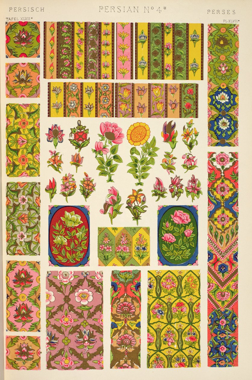 Perský ornament z kapitoly XI, desky XLVII knihy "Gramatika ornamentu", 1868 od Owen Jones