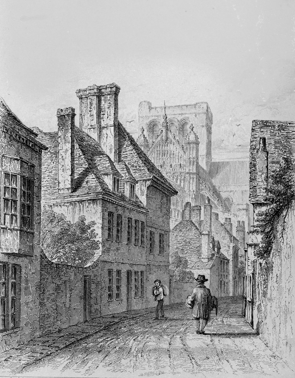Colebrook Street Winchester, kolem roku 1830 od Owen Brown Carter