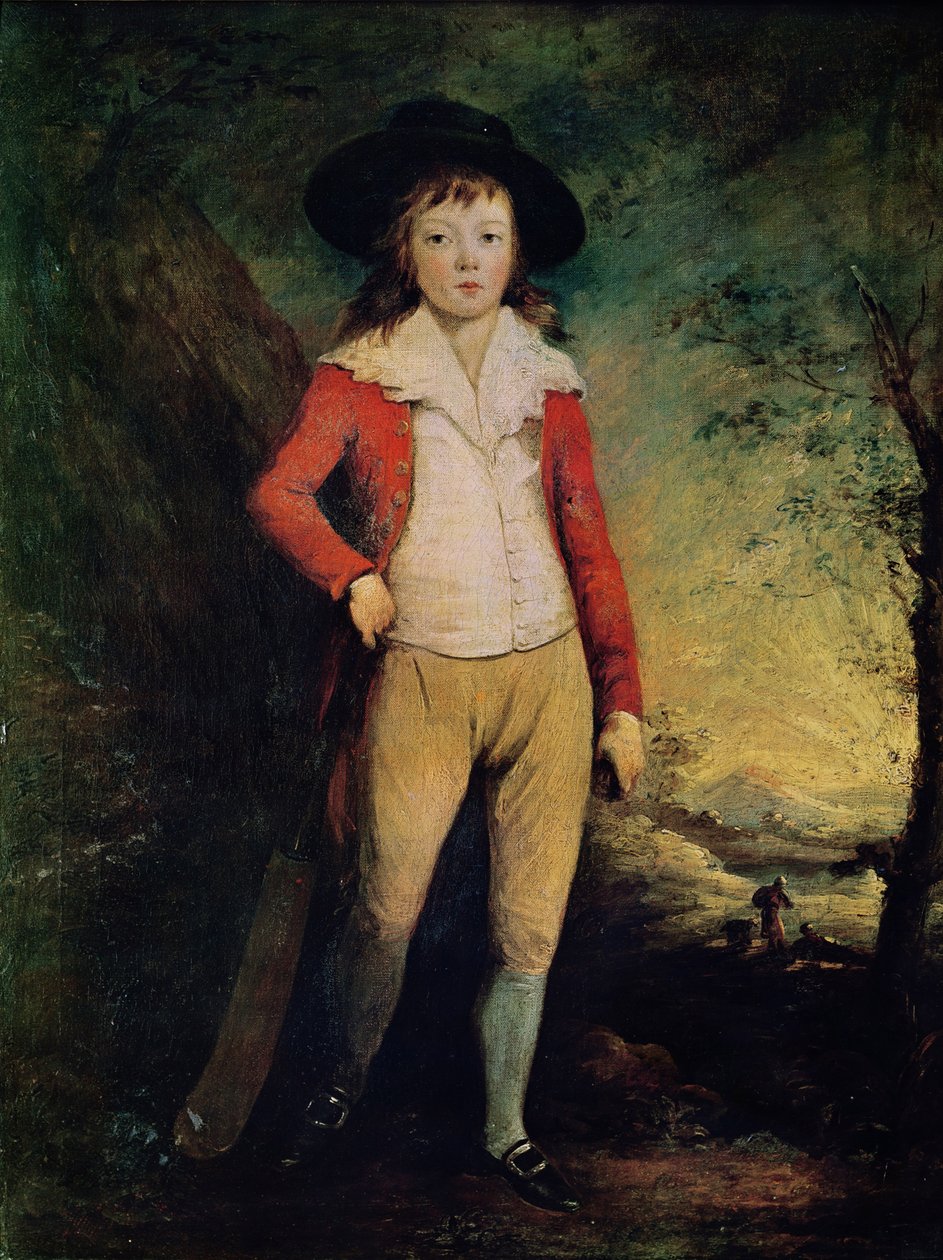 Portrét Williama Sewarda s kriketovou pálkou, c.1788-91 od Ozias Humphry