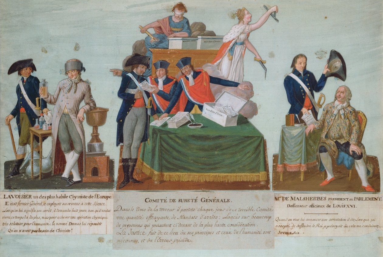 Lavoisier, Comite de Surete Generale a Malesherbes, 18. století (kvaš) od P. A. and J.B. Lesueur