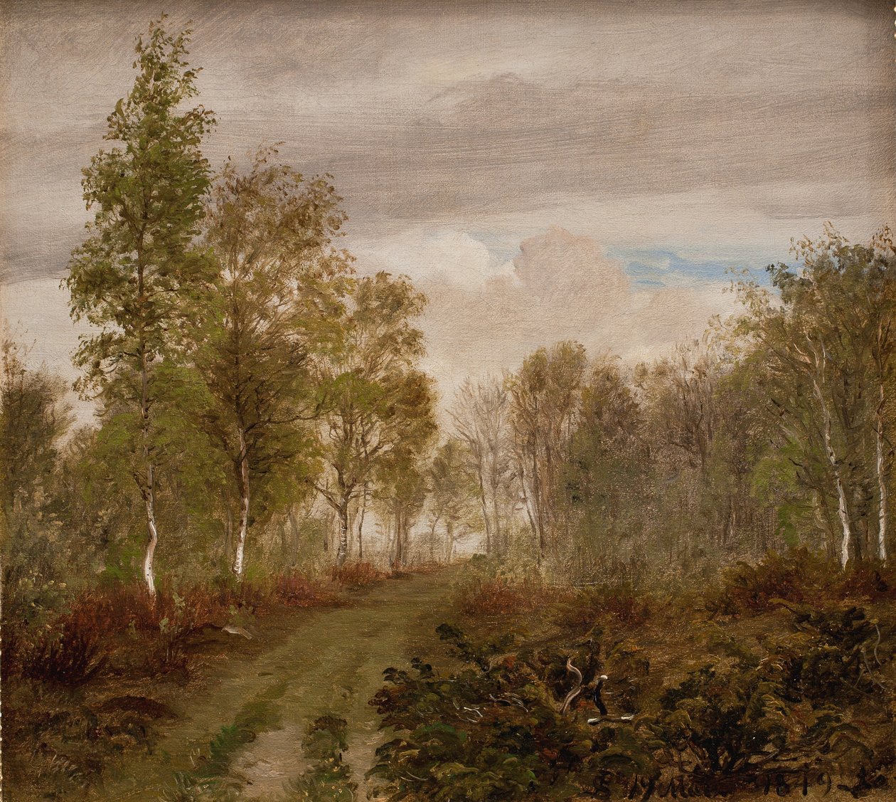 Břízy na Læsø po dešti od P.C. Skovgaard