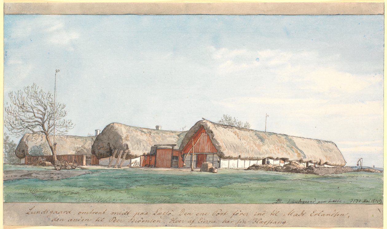 Lundsgaard přibližně uprostřed Læssø. od P.C. Skovgaard