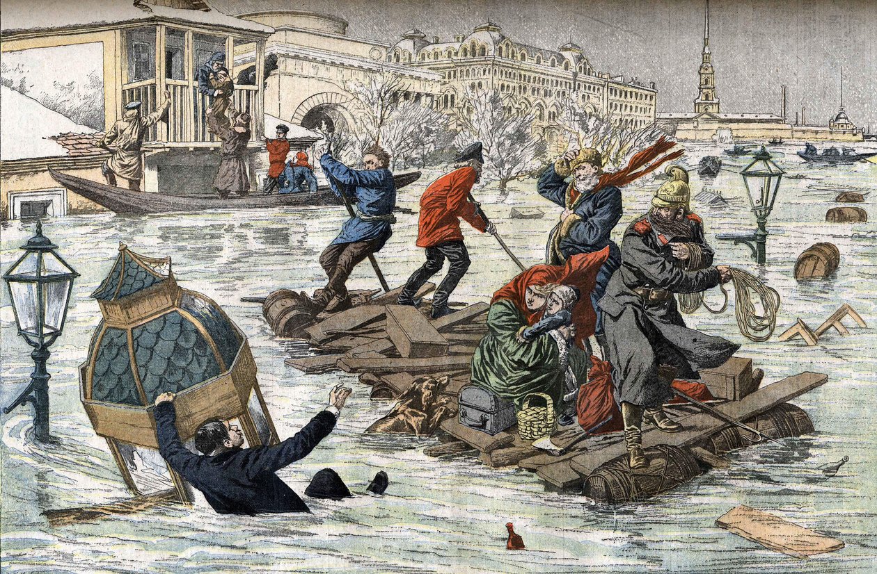 Povodně v Petrohradě v roce 1903 od P.H.G.V. Michel