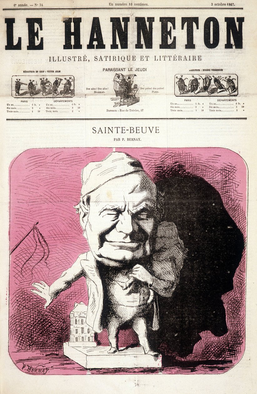 Sainte - Beuve (Sainte-Beuve) - od Bernaye, v „“Le Hanneton“““ z 3.10.1867 od P. Bernay