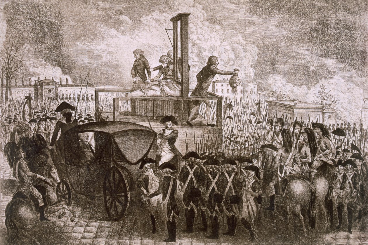 Poprava Ludvíka Kapeta XVI, 21. ledna 1793 (heliograf) od P. Dujardin
