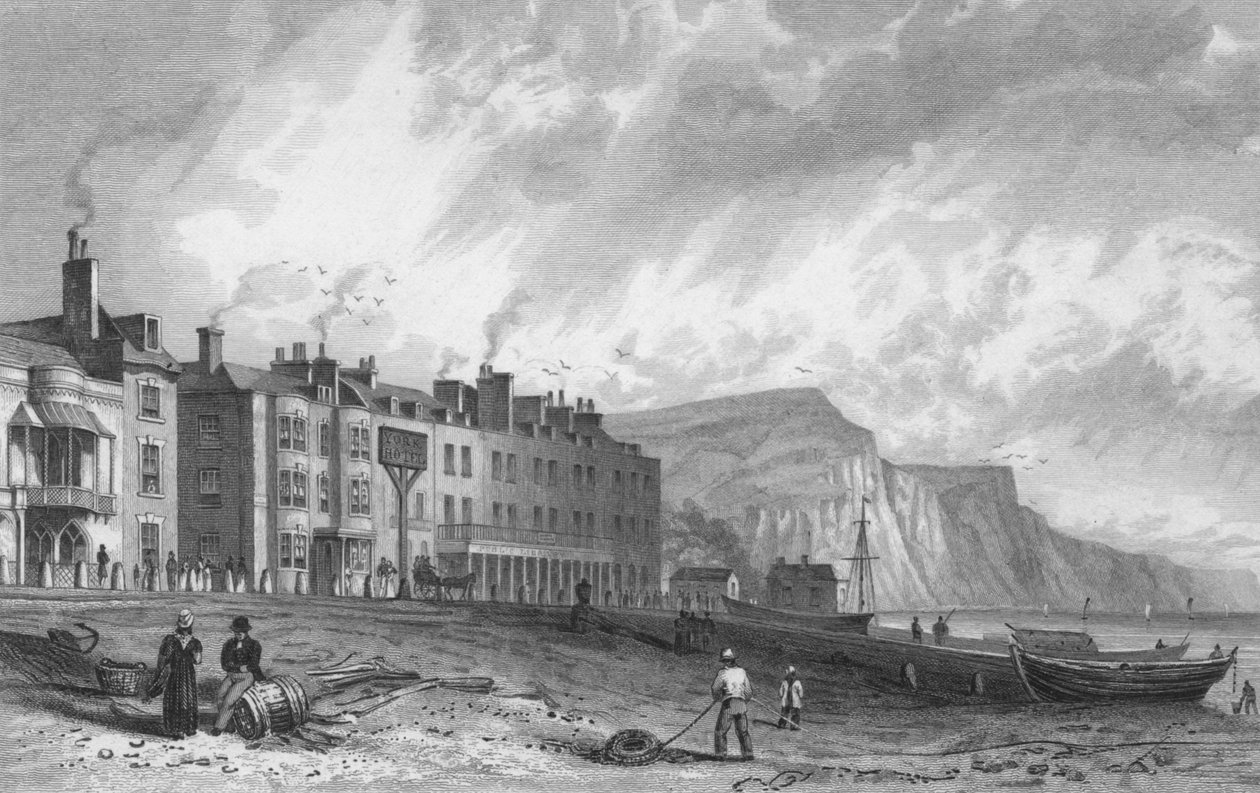 York Hotel a knihovna, Sidmouth, 1832. od P. Heath