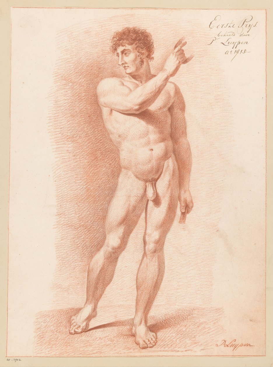 Stojící mužský akt, při pohledu zepředu (1. cena 1815) od P. Luypen