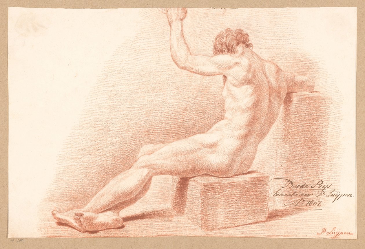 Sedící mužský akt, viděno zezadu (3. cena 1807) od P. Luypen