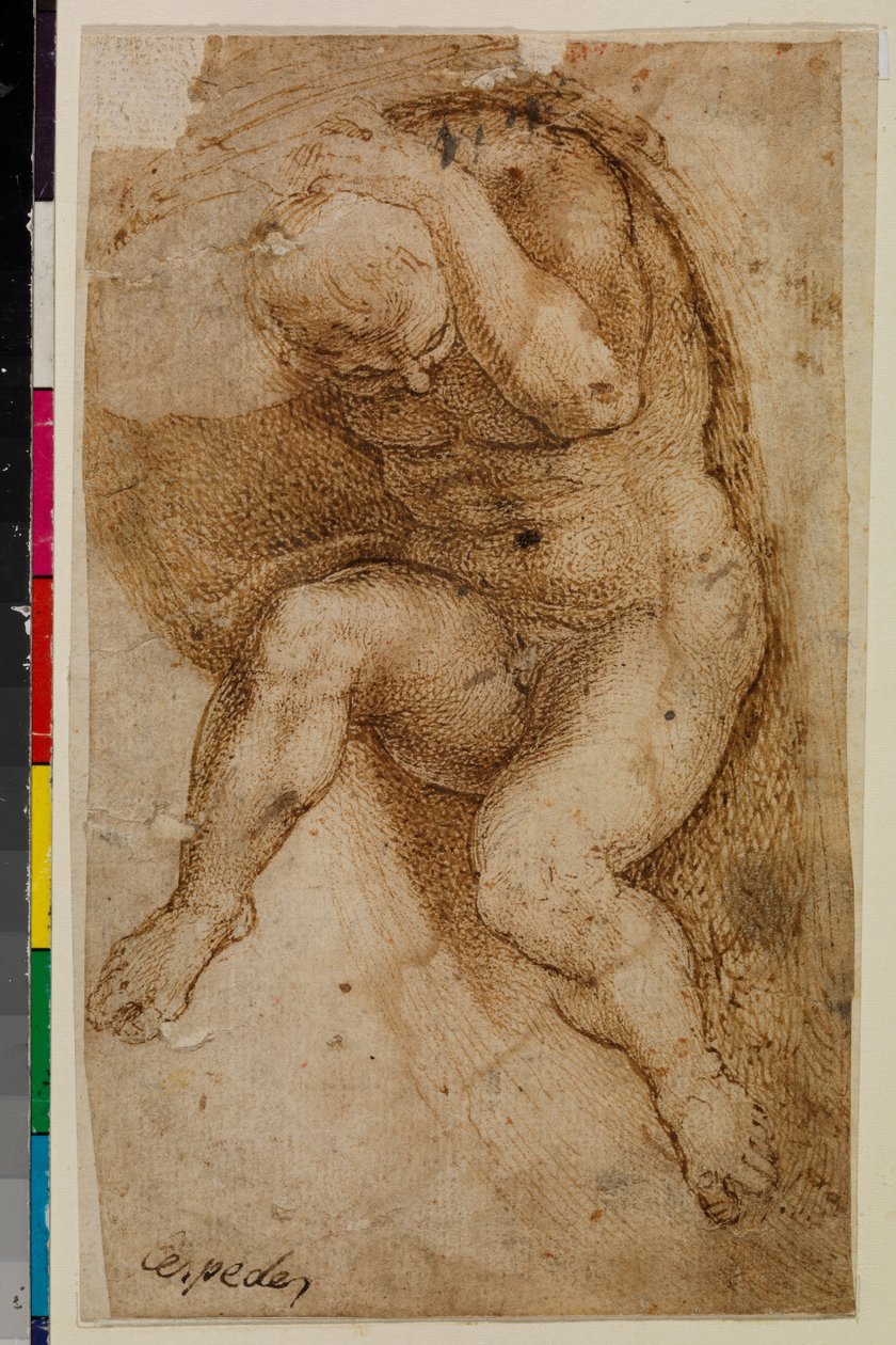 Nahá mužská postava (po Michelangelově posledním soudu) od Pablo de (attr.to) Cespedes