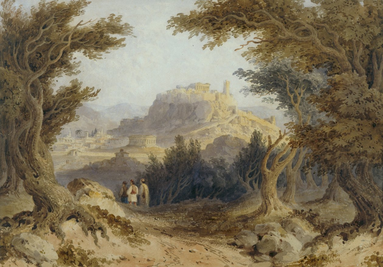 Pohled na Athény od William Page
