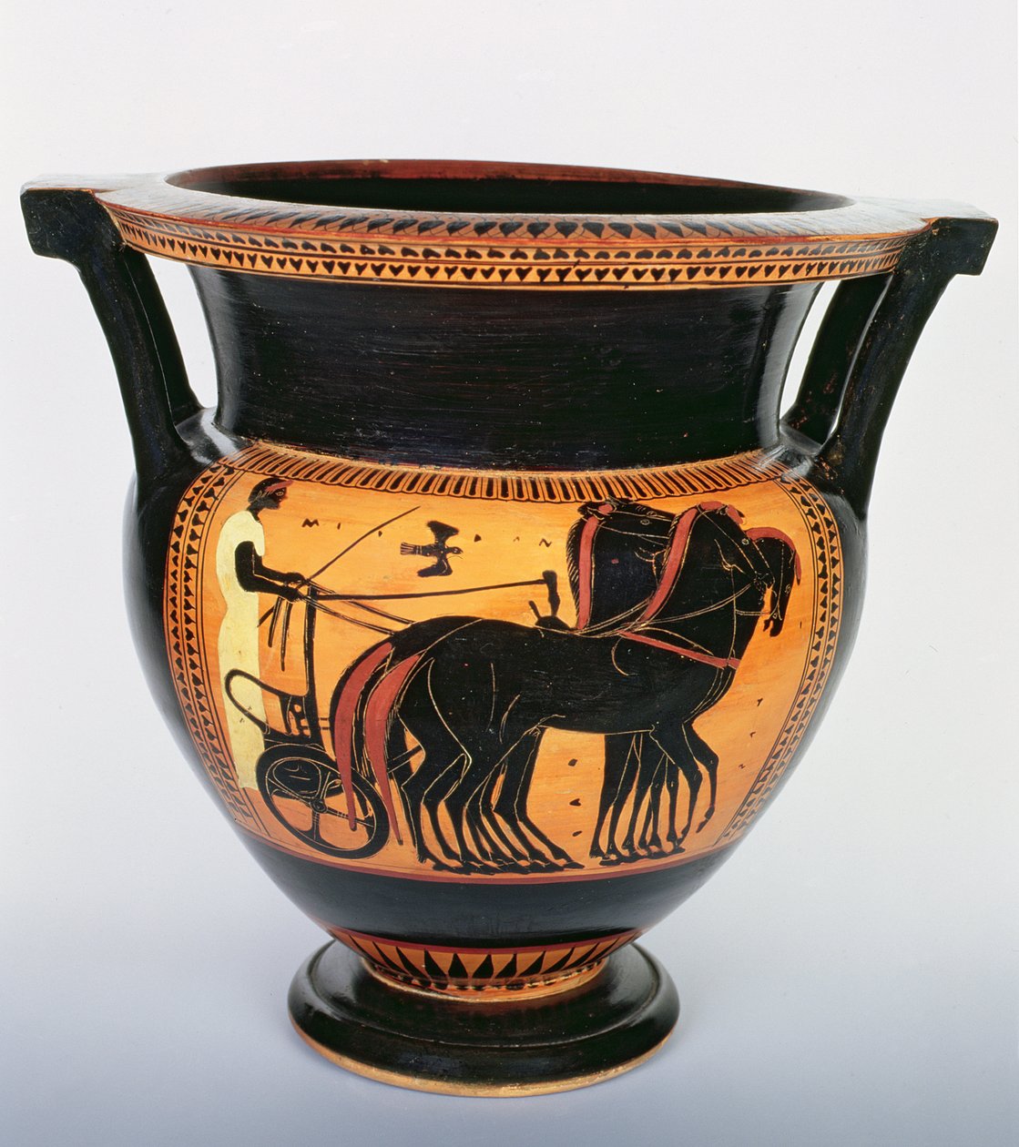 Černofigurový sloupový krater zobrazující vůz, 520–510 př. n. l. (keramika) od Painter of Tarquinia