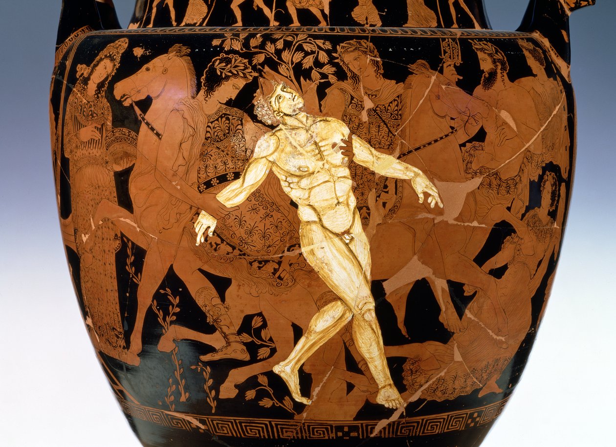 Podkrovní červenofigurový volutový krater zobrazující smrt bronzového obra Talose (keramika) (detail 85070) od Painter Talos