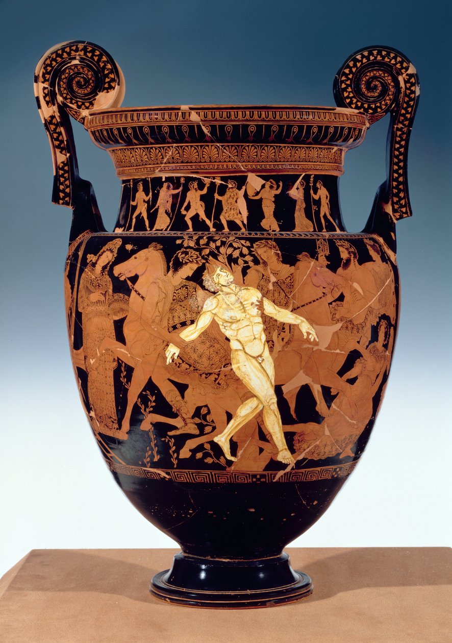 Podkrovní červenofigurový volutový krater zobrazující smrt bronzového obra Talose (keramika) (podrobnosti viz 85071) od Painter Talos