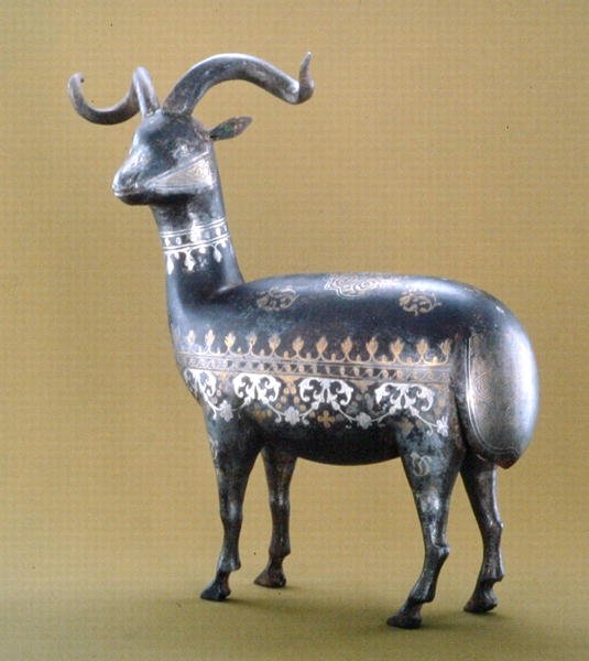 Damascene Ware koza (zinek, měď a stříbro) od Pakistani School