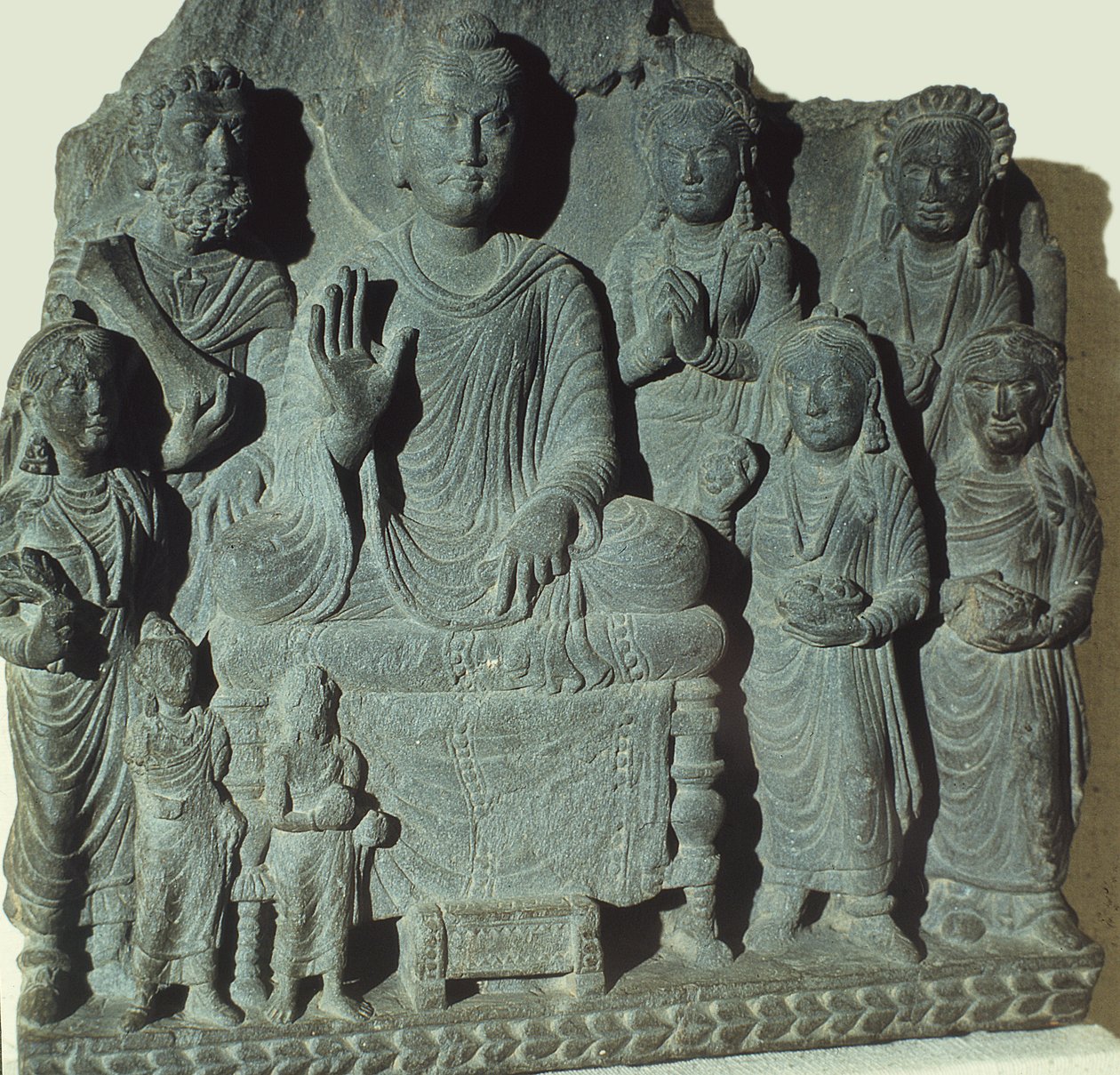 Reliéf Buddhova kázání od Pakistani School