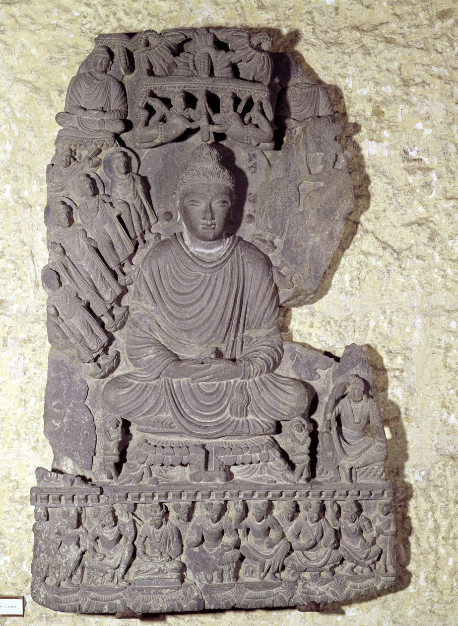 Sedící Buddha v meditaci, 1.-4 od Pakistani School