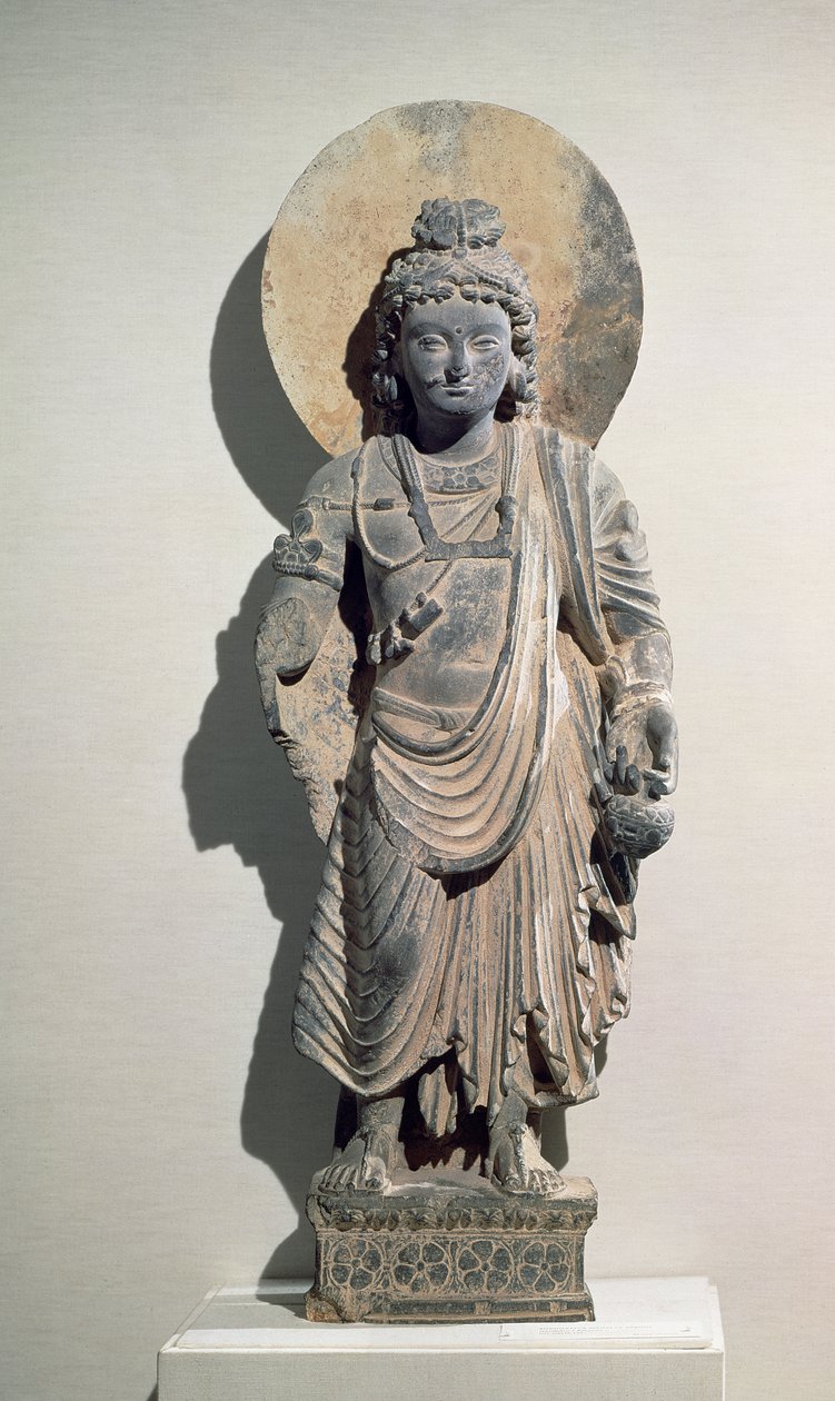 Stojící bódhisattva Maitreya, 3. století (břidlice) od Pakistani School