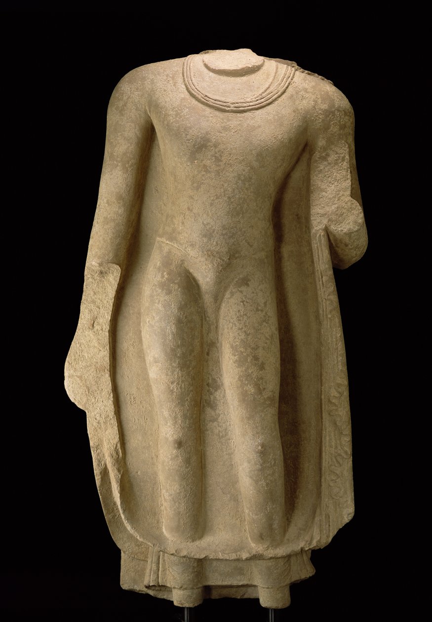 Stojící postava Buddhy (chybí hlava), Gandhara od Pakistani School