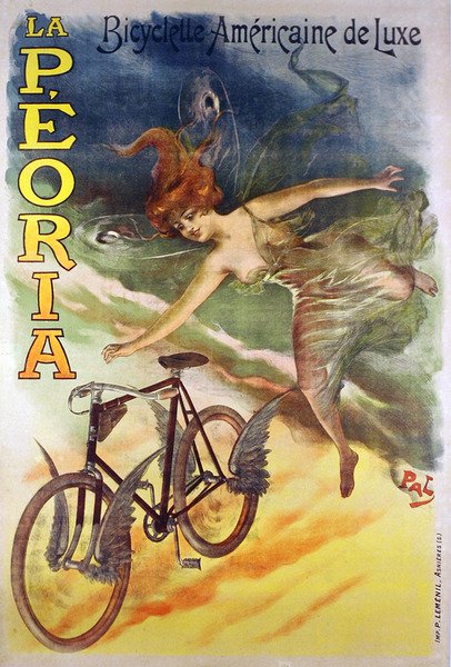 Plakát s reklamou na jízdní kola La Peoria (barva lito) od Pal