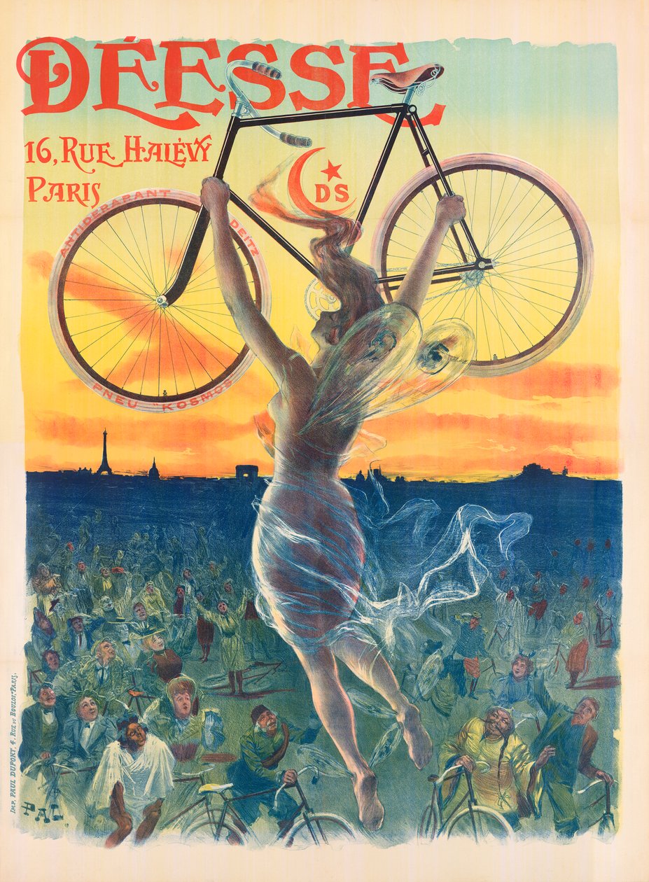 Francouzský secesní plakát pro jízdní kola Deesse, kolem roku 1898 (litografie) od Pal