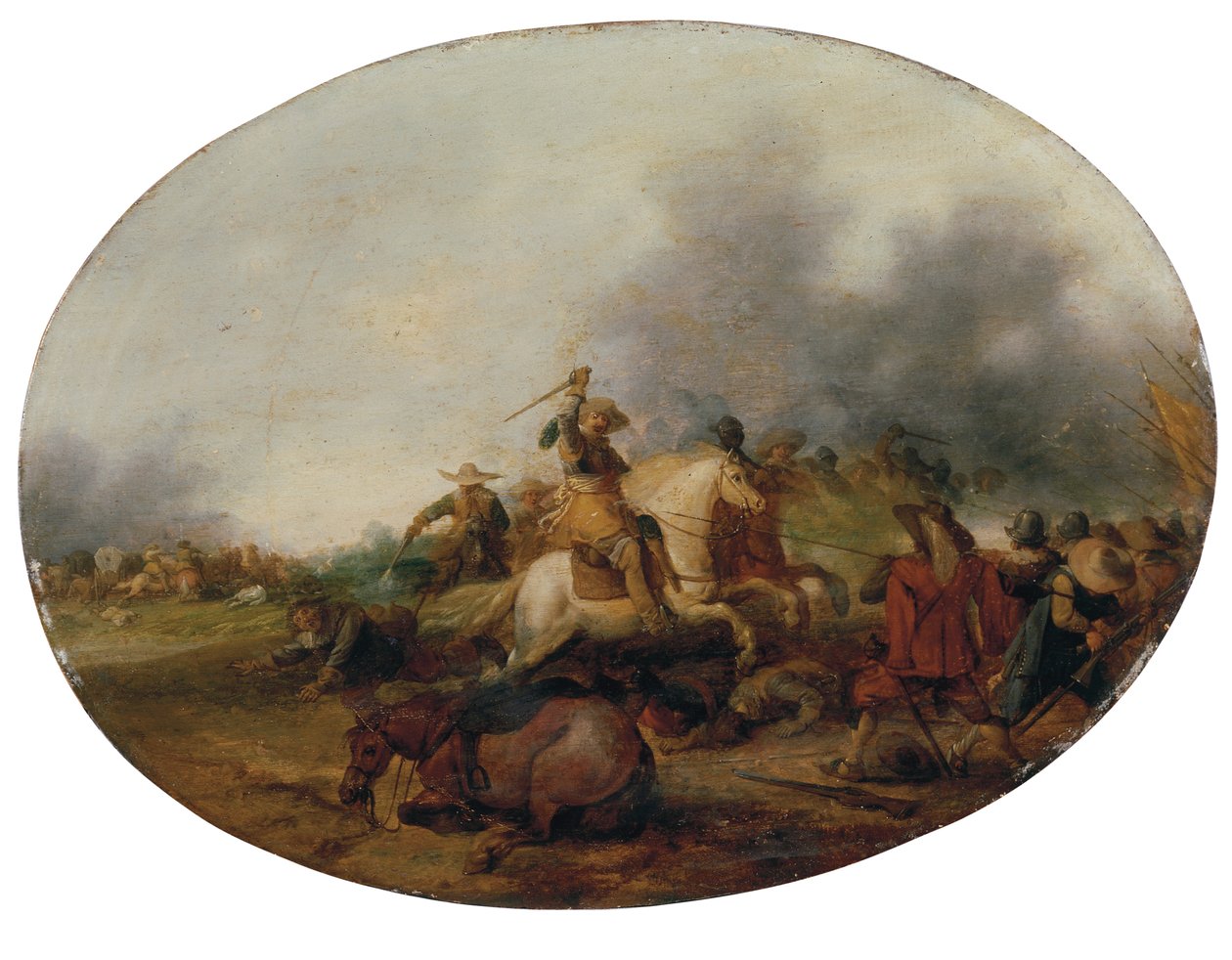 Jízda s padlým koněm, 1637 od Palamedes Palamedesz