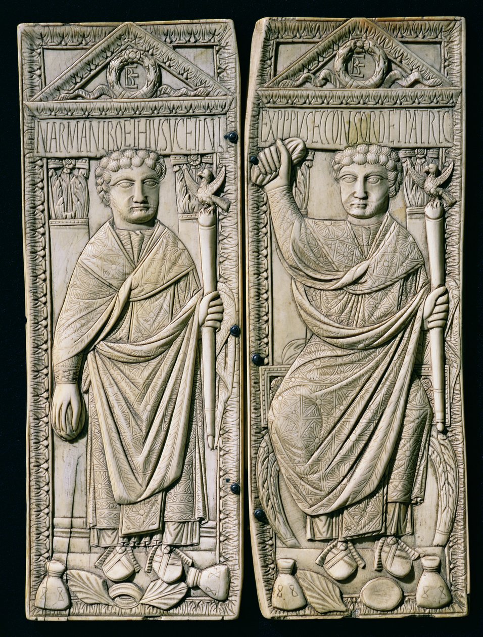 Diptych Boethia (480-524), konzula v roce 487 n. l. od Paleo Christian