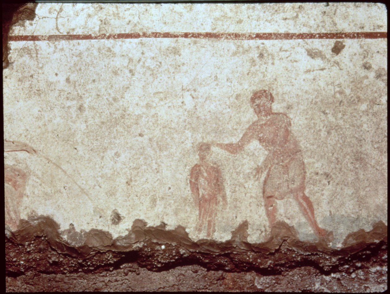 Scéna křtu, 3. století (freska) od Paleo Christian