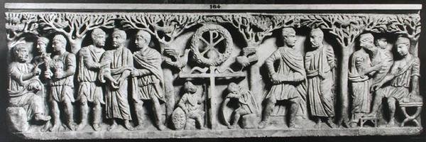 Křesťanský sarkofág, zobrazující scény ze života Krista (mramor) od Paleo Christian