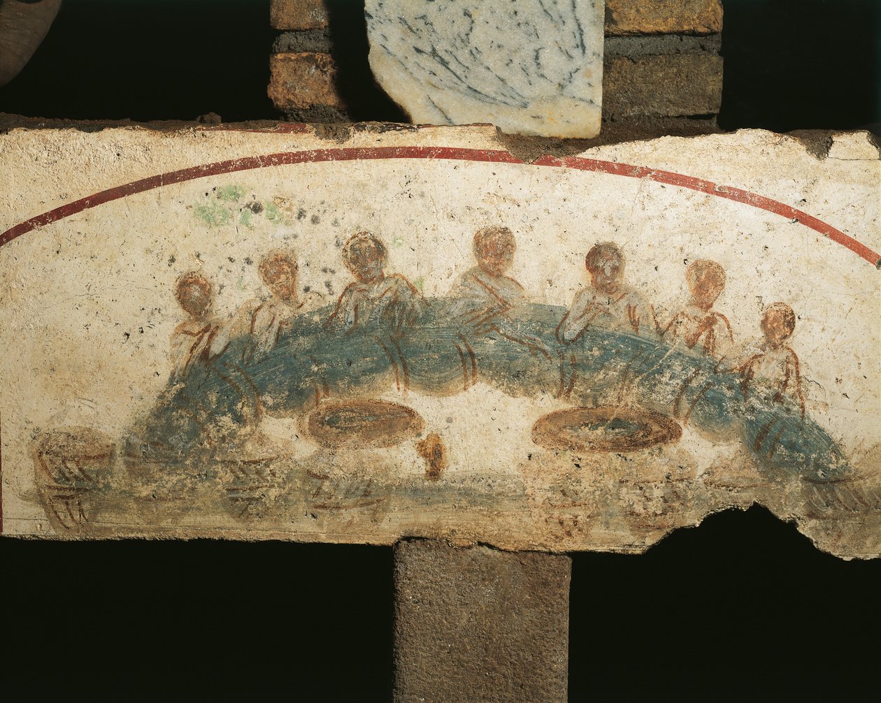 Eucharistická hostina, kóje svátostí (freska) od Paleo Christian